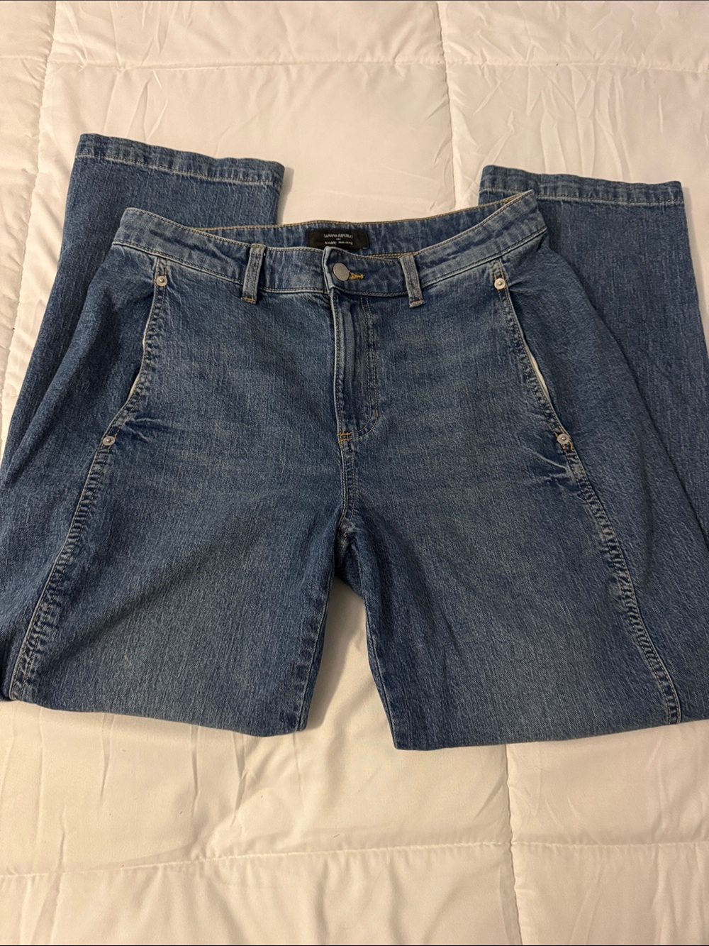 Banana Republic Women's Blue Mid Rise Barrel Jeans